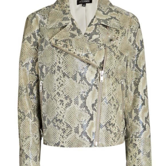 INTERMIX Sara Python-Embossed Jacket New - Picture 2 of 13
